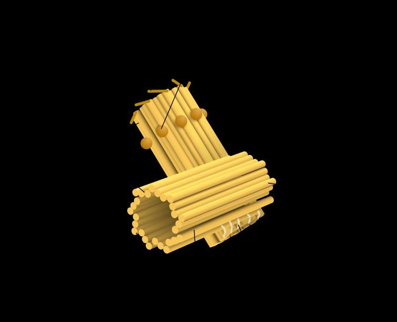 Three-dimensional model of a centriole, a cylinder built from triplet microtubules